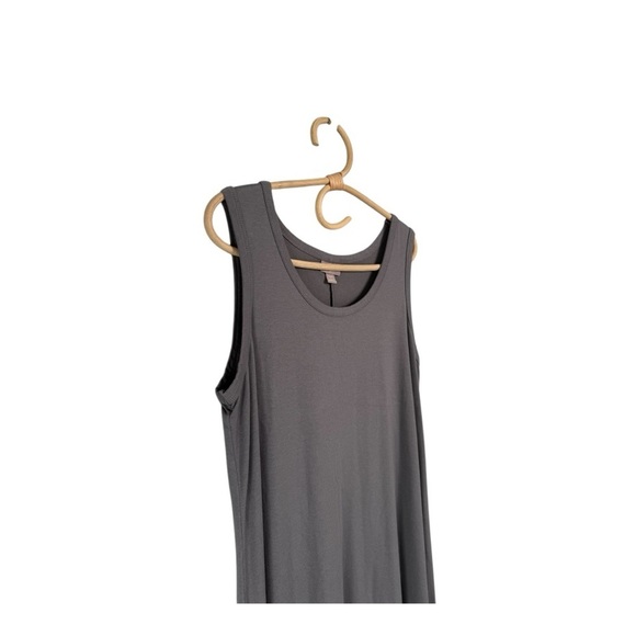 J Jill Pima Cotton Scoop Neck Tank Dress in Grey Lagenlook Swing Minimalist NWOT - Picture 11 of 11